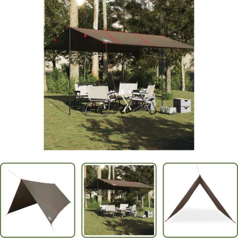 Toldo de camping -  Lona de camping impermeable marrón 451x420 cm