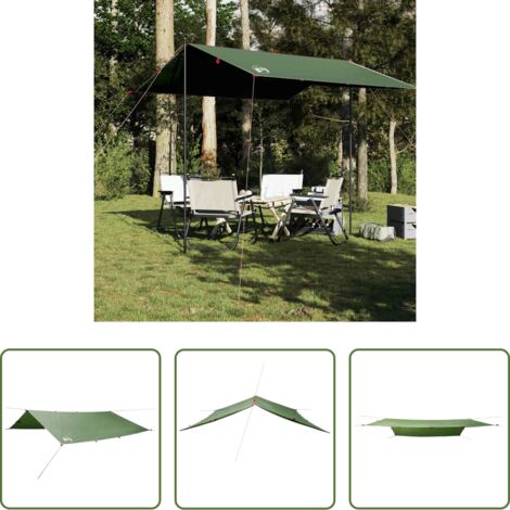 Toldo de camping -  Lona de camping impermeable verde 300x294 cm