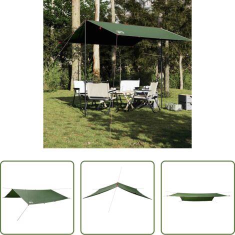 Toldo de camping -  Lona de camping impermeable verde 300x294 cm