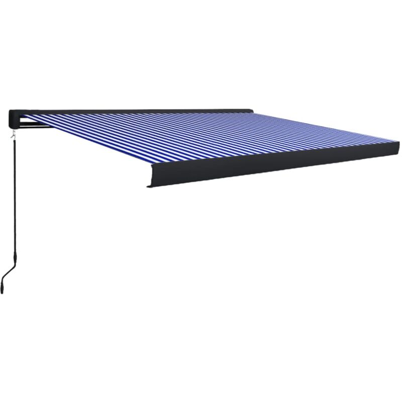 

Toldo de carrete manual azul y blanco 400x300 cm - Azul - Vidaxl