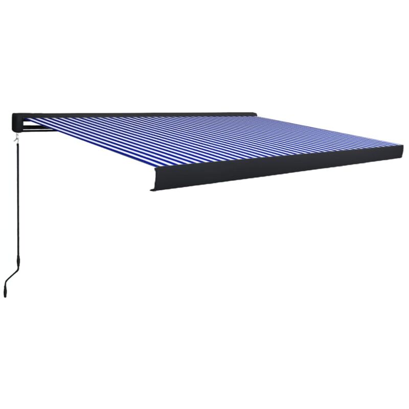 

Toldo de carrete manual azul y blanco 450x300 cm - Azul - Vidaxl