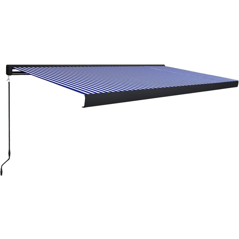 

Toldo de carrete manual azul y blanco 500x300 cm