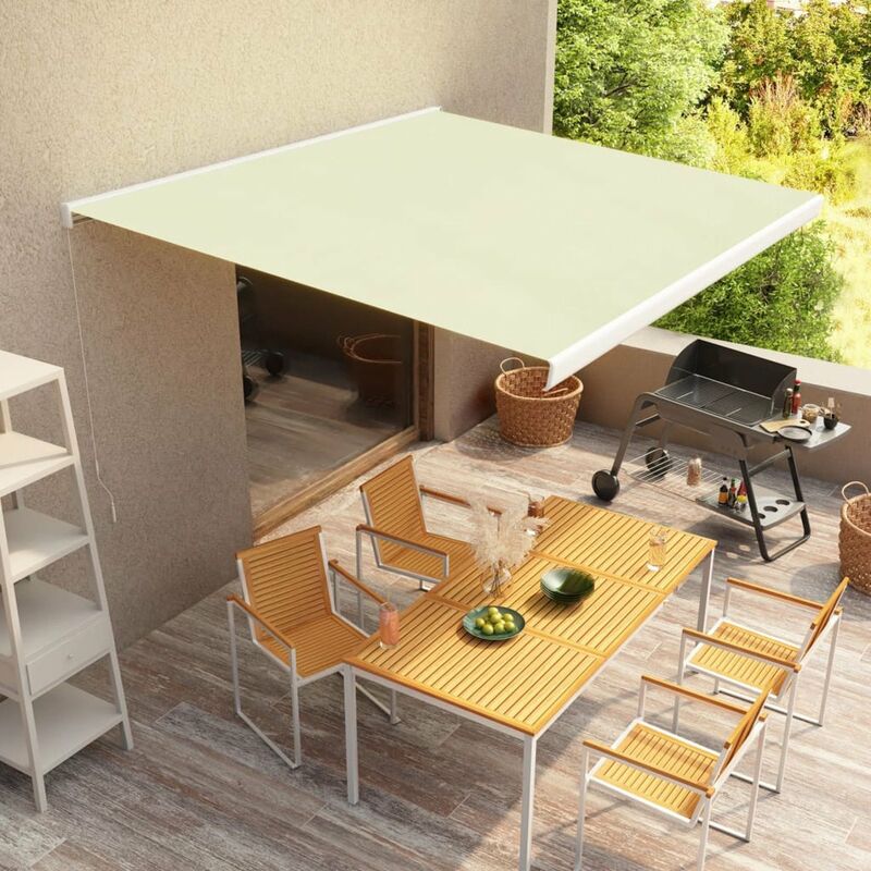 

Toldo de carrete manual color crema 350x250 cm