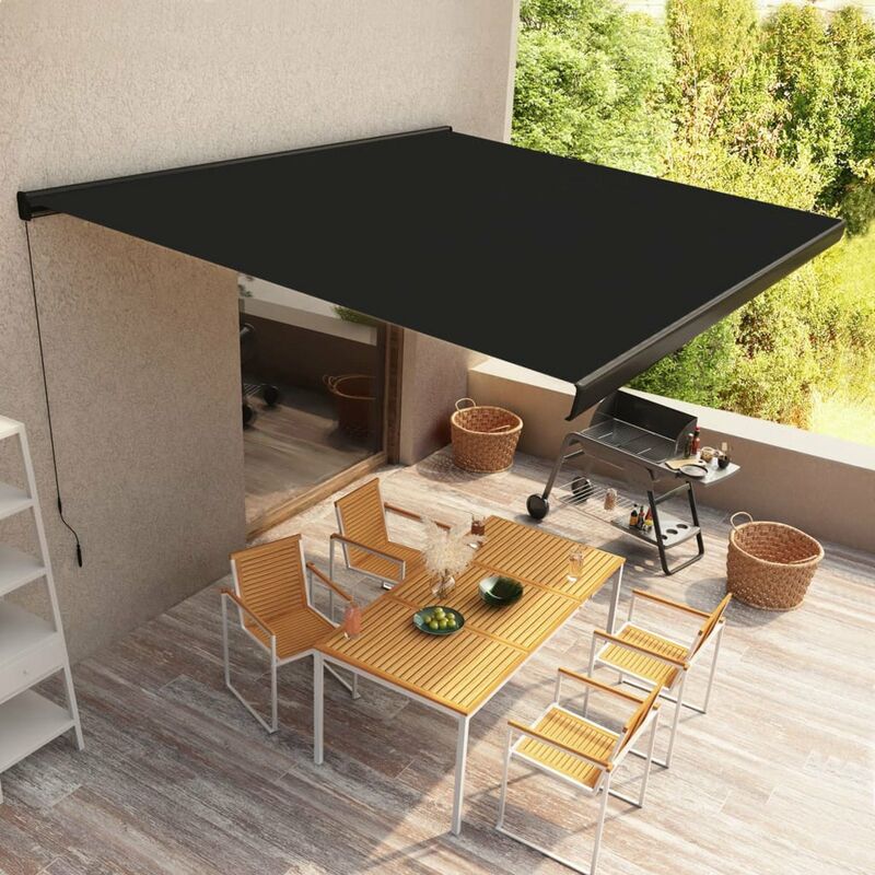 

Toldo de carrete manual gris antracita 500x300 cm