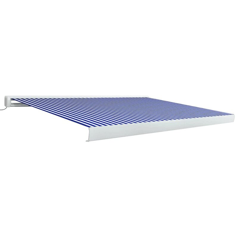 

Toldo de carrete motorizado azul y blanco 350x250 cm