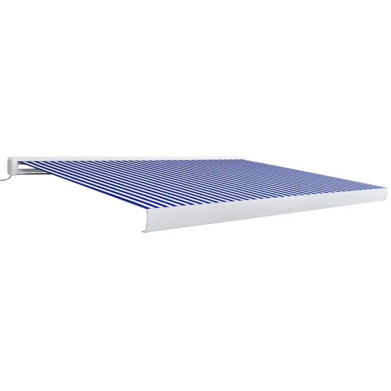 

vidaXL Toldo de carrete motorizado azul y blanco 450x300 cm - Azul
