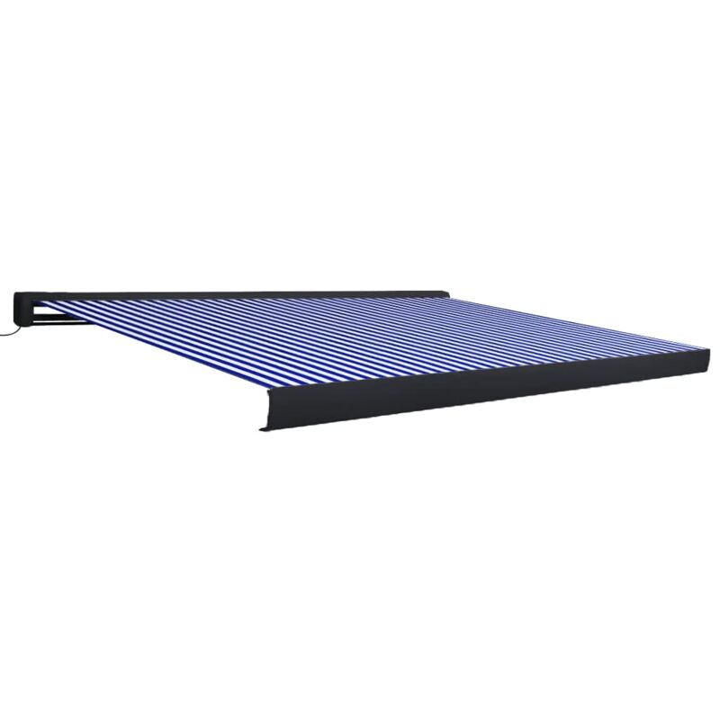 

Toldo de carrete motorizado azul y blanco 450x300 cm - Azul - Vidaxl