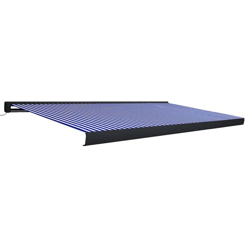 

Toldo de carrete motorizado azul y blanco 500x300 cm - Azul - Vidaxl