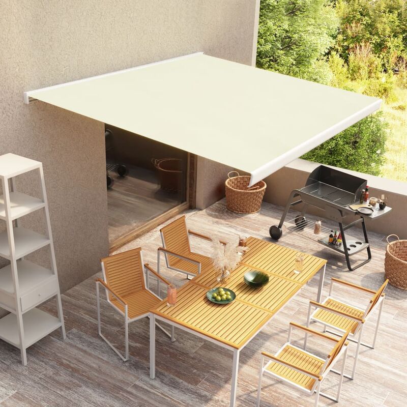 

Toldo de carrete motorizado color crema 350x250 cm