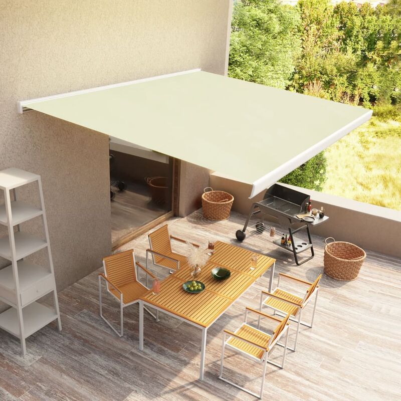 

Toldo de carrete motorizado color crema 450x300 cm