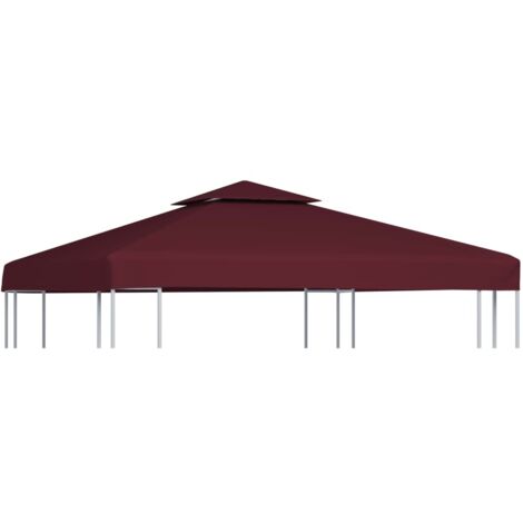 Toldo de cenador 2 niveles 310 g/m² 3x3 m burdeos