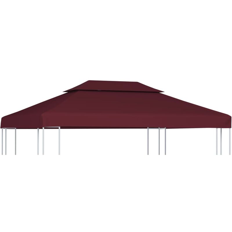 

Toldo de cenador 2 niveles 310 g/m² 4x3 m burdeos