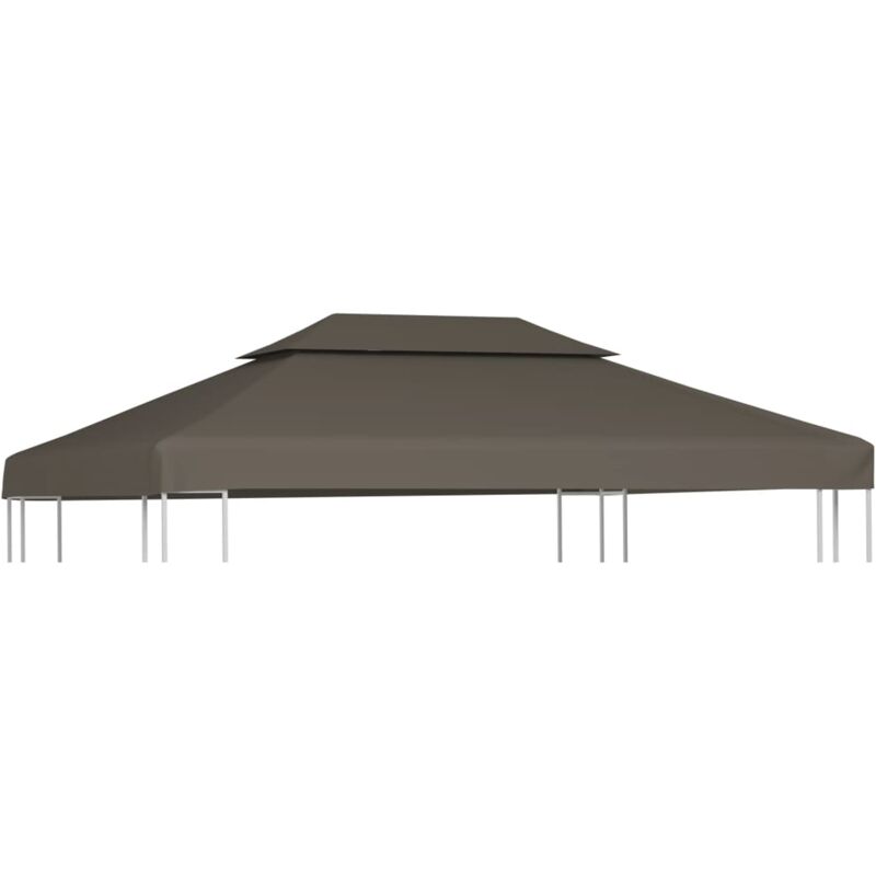 

vidaXL Toldo de Cenador 2 Niveles 310 g/m² 4x3 m Gris Topo - Gris Topo