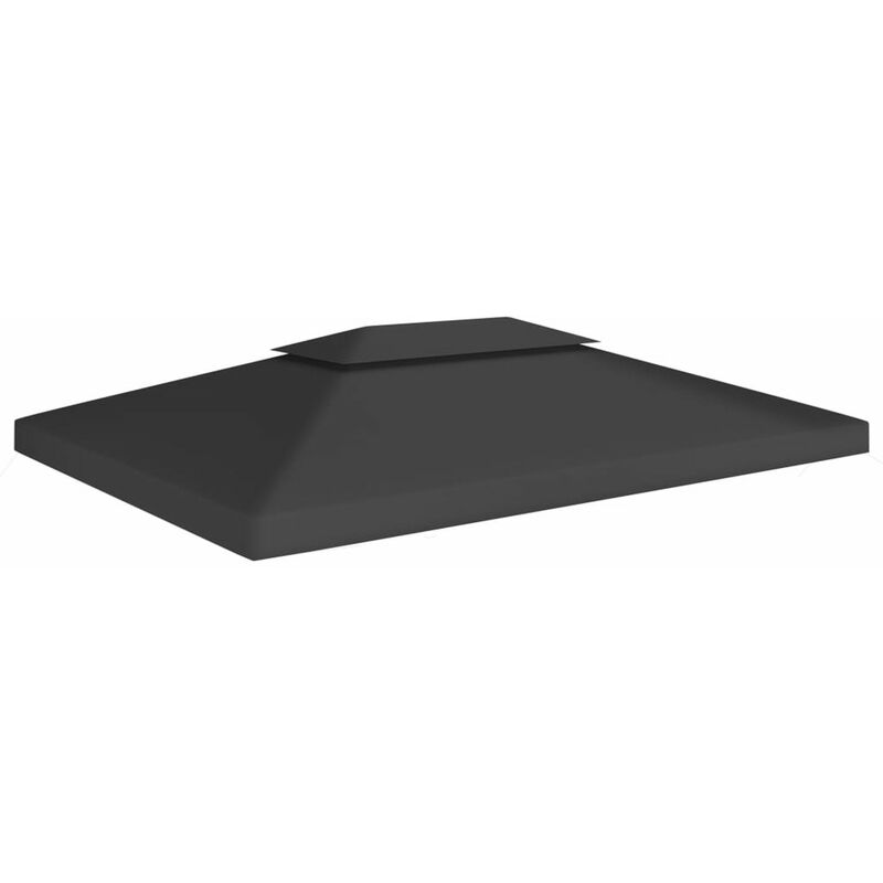 

Toldo de cenador 2 niveles 310 g/m2 4x3 m negro