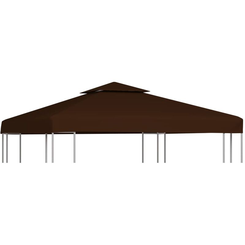 

Toldo de cenador 2 niveles marrón 310 g/m² 3x3 m