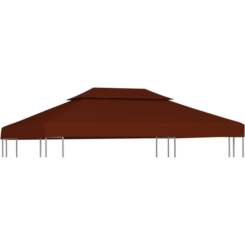 

Toldo de cenador 2 niveles terracota 310 g/m² 4x3 m