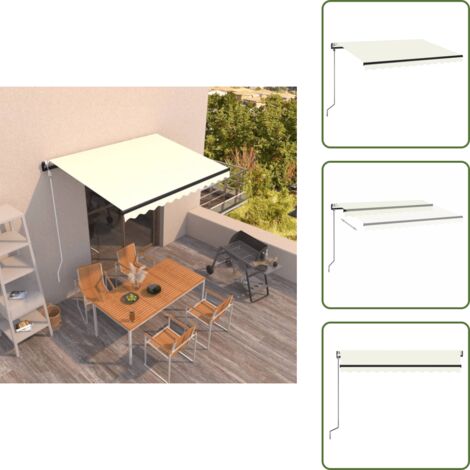Toldo de exterior - vidaXL Toldo retráctil automático crema 350x250 cm - Toldo con control remoto