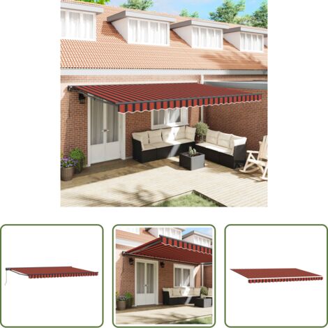 Toldo de jardín -  Estructura del Toldo Manual Naranja y Negro 500 x 300 cm