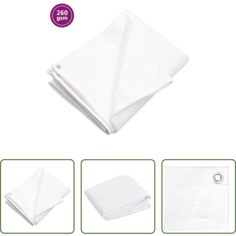 Toldo de jardín -  Lona HDPE blanco 260 g/m² 6x10 m