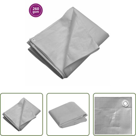 Toldo de jardín -  Lona HDPE gris 260 g/m² 8x12 m