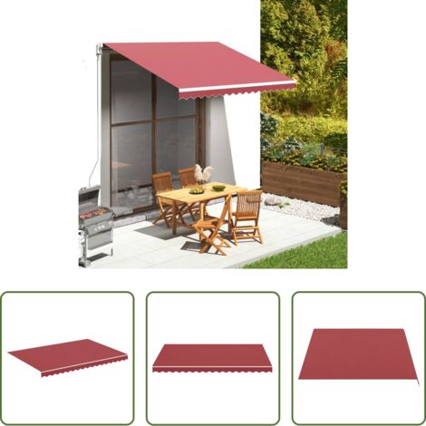 Toldo de jardín -  Tela de repuesto para toldo rojo burdeos 3,5x2,5 m