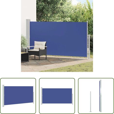 Toldo de jardín -  Toldo lateral de jardín o terraza azul 160x300 cm