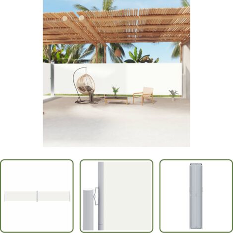 Toldo de jardín -  Toldo lateral retráctil crema 200x1200 cm