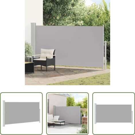 Toldo de jardín -  Toldo lateral retráctil de jardín gris 170x300 cm