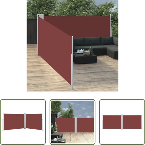 Toldo de jardín -  Toldo lateral retráctil marrón 100x1000 cm