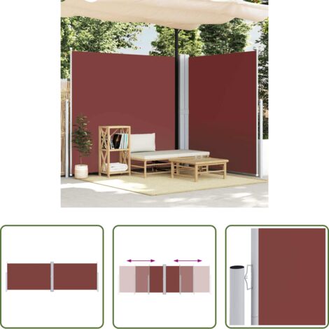 Toldo de jardín -  Toldo lateral retráctil marrón 220x600 cm