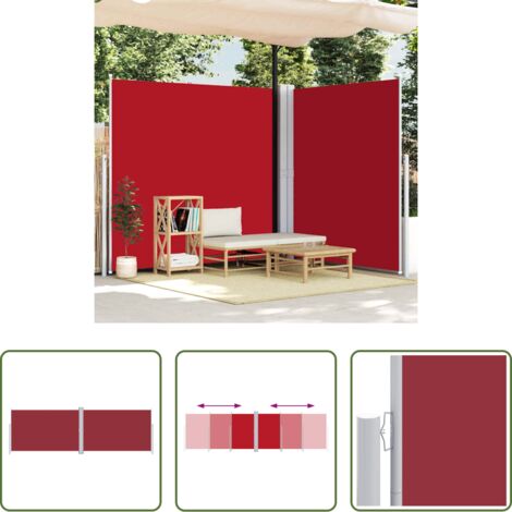 Toldo de jardín -  Toldo lateral retráctil rojo 220x600 cm
