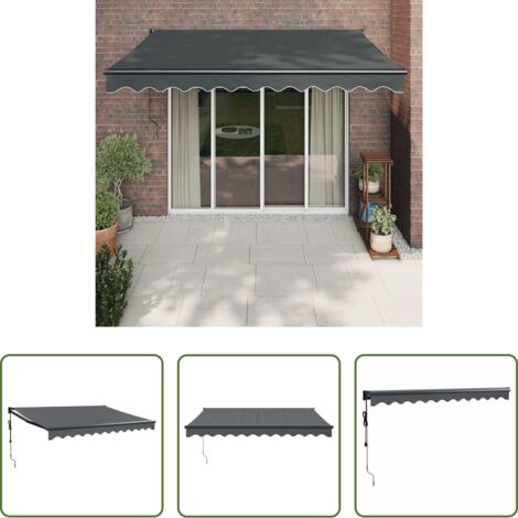 Toldo de jardín -  Toldo retráctil automático gris antracita 3,5x2,5 m