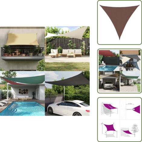 Toldo de jardín - vidaXL Toldo de vela triangular tela Oxford marrón 3x3x3 m - Toldo de terraza