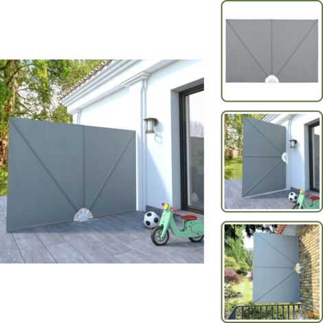 Toldo de jardín - vidaXL Toldo lateral plegable terraza gris 240x160 cm - Toldo de balcón