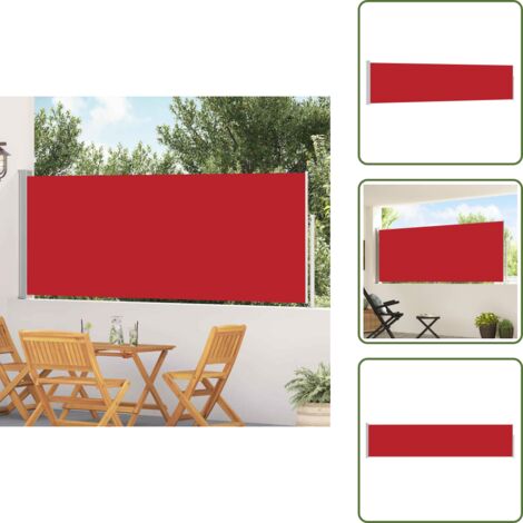 Toldo de jardín - vidaXL Toldo lateral retráctil de jardín rojo 120x500 cm - Toldo de acero