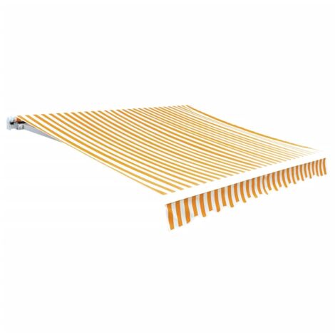 Toldo de lona amarillo y blanco 4x3 m (sin estructura) vidaXL
