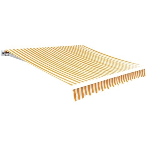 Toldo de lona amarillo y blanco 6x3 m (sin estructura) vidaXL
