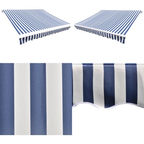 Toldo de lona azul y blanco 450x300 cm - Toldo de lona - Toldo para jardín