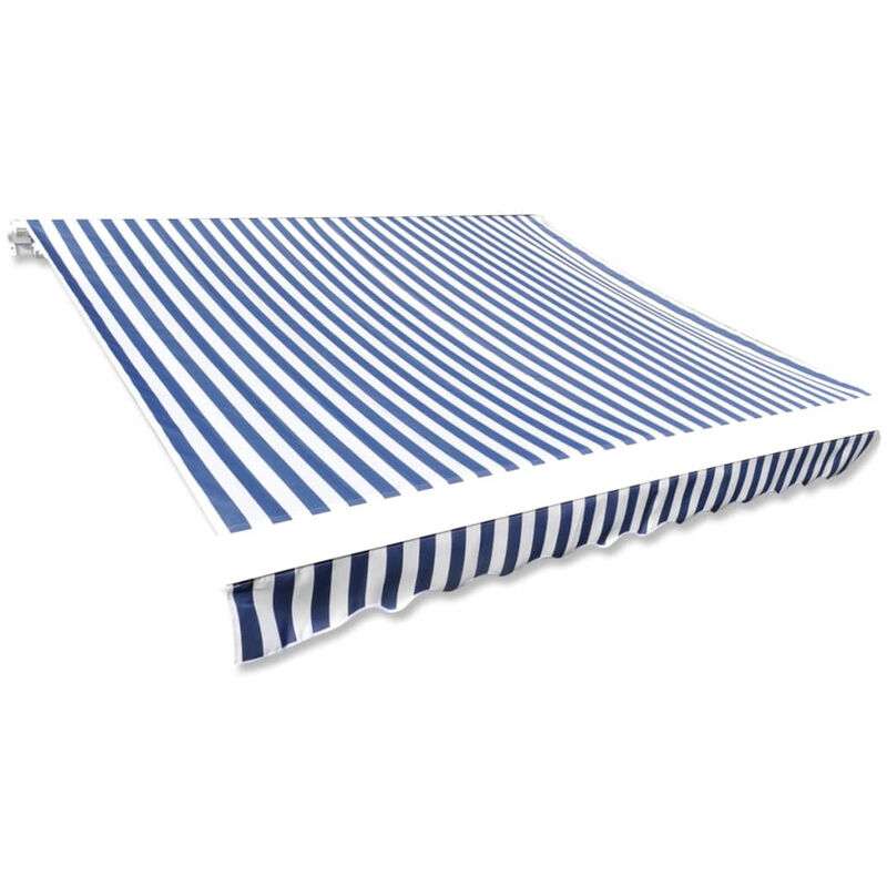 

Toldo de lona azul y blanco 4x3 m sin armazon
