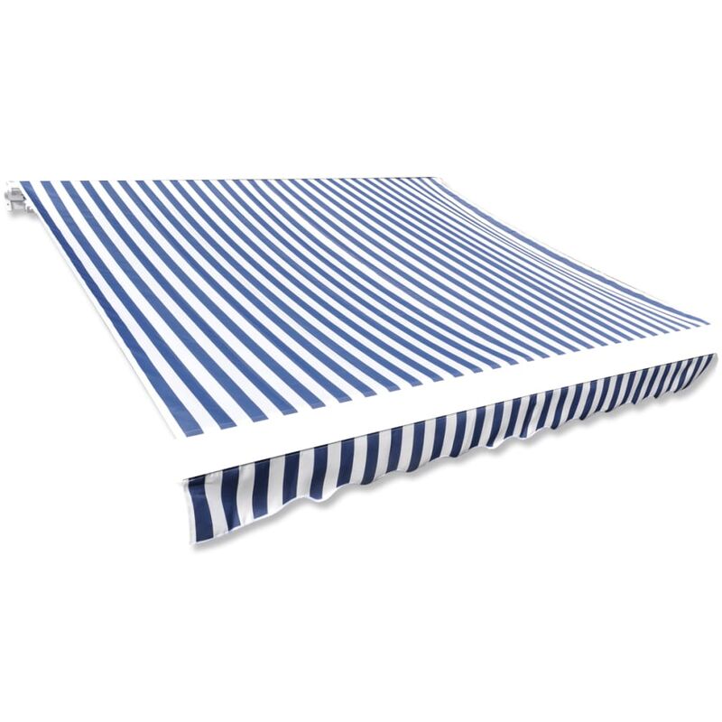 

Toldo de lona azul y blanco 4x3 m sin armazón
