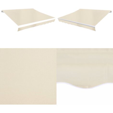 Toldo de lona blanco crema 6x3 m (sin estructura) - Toldo de repuesto - Toldo blanco crema