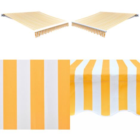 Toldo de lona naranja y blanco 450x300 cm - Toldo de reemplazo - Toldo de poliéster