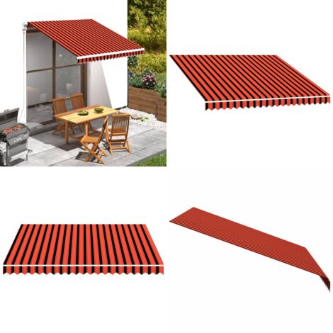 Toldo de lona naranja y marrón 300x250 cm - Toldo de poliéster - Toldo para jardín