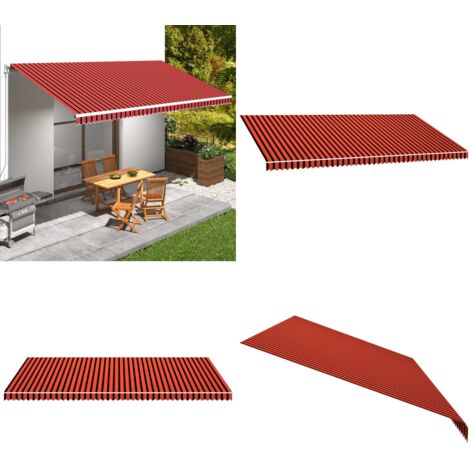 Toldo de lona naranja y marrón 600x300 cm - Toldo de poliéster - Toldo para jardín