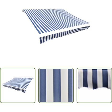 Toldo de lona -  Toldo de lona azul y blanco 500x300 cm