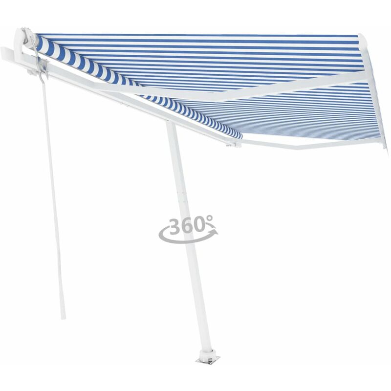 

Toldo de pie automatico azul y blanco 400x350 cm