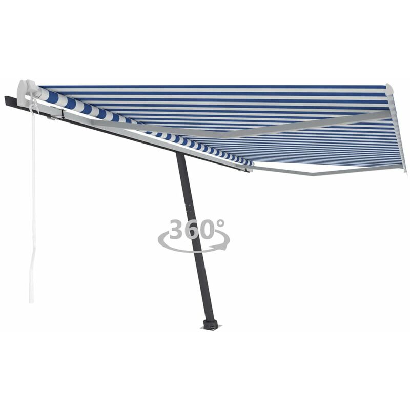 

Toldo de pie automatico azul y blanco 450x350 cm