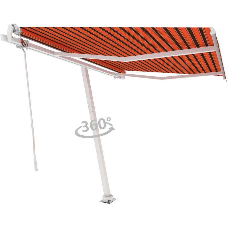 

Toldo de pie automático naranja y marrón 300x250 cm