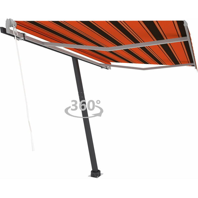 

Toldo de pie automático naranja y marrón 300x250 cm