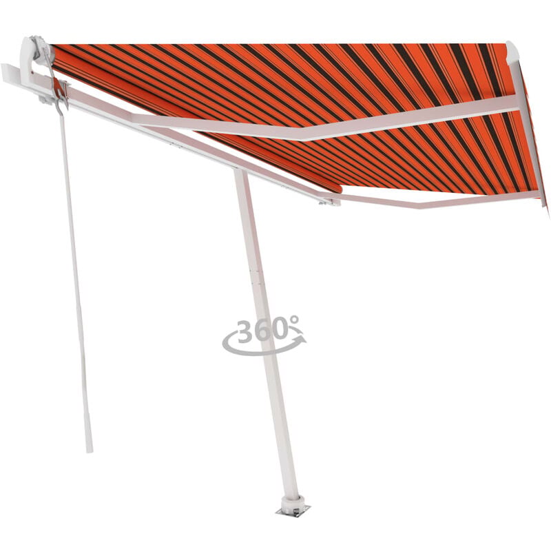

Toldo de pie automático naranja y marrón 450x300 cm